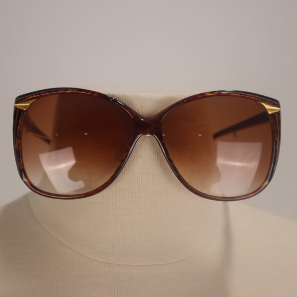 Vintage 1970\'s Charles Jourdan France Tortoise Gold Trim Oversize Sunglasses EUC main image 5